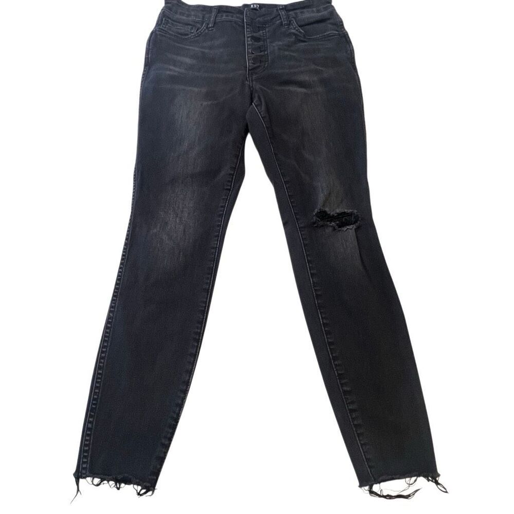 KUT from the Kloth Women's Distressed Ankle Skinny Jeans Black Dark Wash Size 2P
